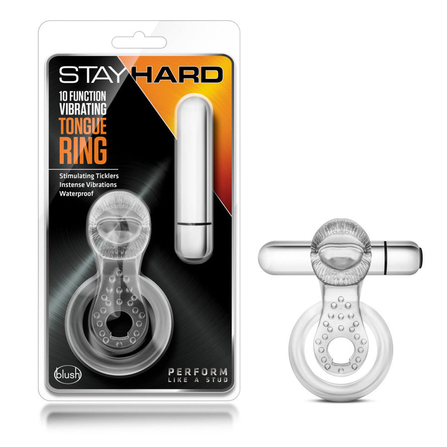 Stay Hard Vibrating Tongue Ring Clear
