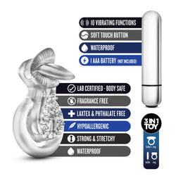 Stay Hard Vibrating Tongue Ring Clear