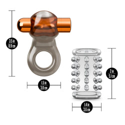 Stay Hard Vibrating Cock Ring & Sleeve Black