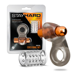 Stay Hard Vibrating Cock Ring & Sleeve Black