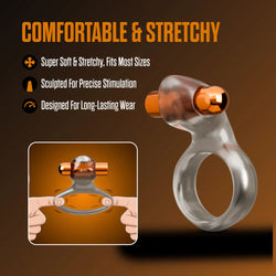 Stay Hard Vibrating Cock Ring & Sleeve Black