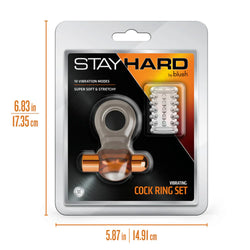 Stay Hard Vibrating Cock Ring & Sleeve Black