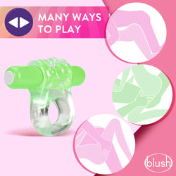 Play With Me Teaser Vibrating C-Ring Green