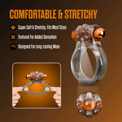 Stay Hard Vibrating Cock Ring & Sleeve Clear