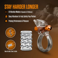 Stay Hard Vibrating Cock Ring & Sleeve Pink