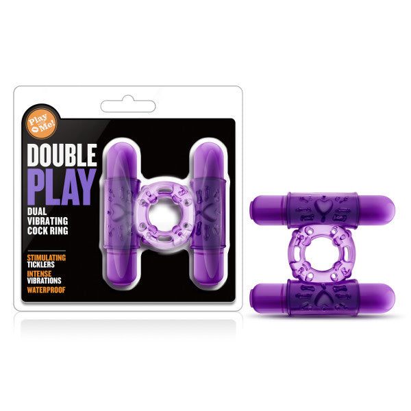 Play With Me Double Play Dual Cock Ring Purple