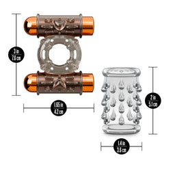 Stay Hard Cock Ring Set Sleeve & 2 Bullets