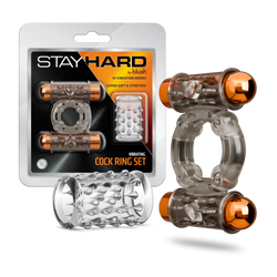 Stay Hard Cock Ring Set Sleeve & 2 Bullets