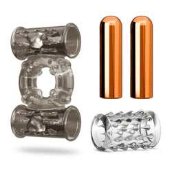 Stay Hard Cock Ring Set Sleeve & 2 Bullets