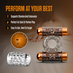Stay Hard Cock Ring Set Sleeve & 2 Bullets