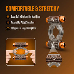 Stay Hard Cock Ring Set Sleeve & 2 Bullets