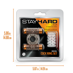 Stay Hard Cock Ring Set Sleeve & 2 Bullets