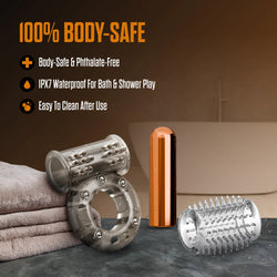 Stay Hard Vibrating Cock Ring & Sleeve Purple
