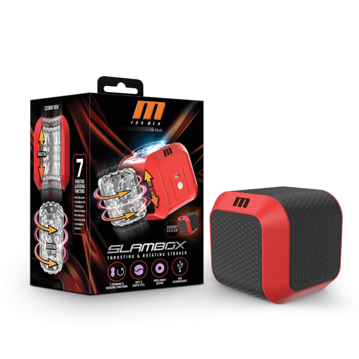 M for Men SlamBox Masturbator Red