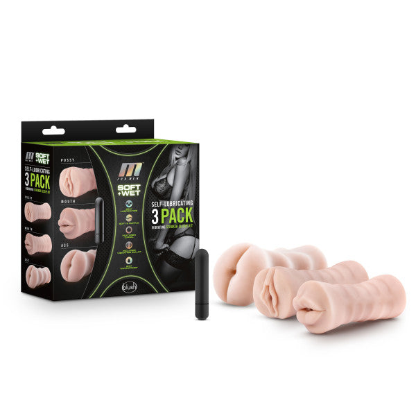 M for Men 3-Pack Vibrating Stroker Kit Vanilla