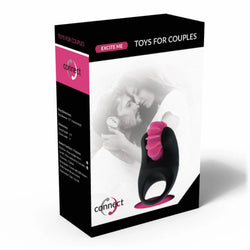 Connect Excite Me Licking Cock Ring Black