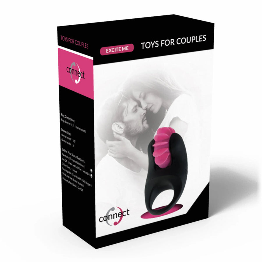 Connect Excite Me Licking Cock Ring Black