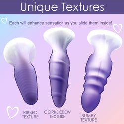 Simply Sweet 3-Piece Silicone Butt Plug Set - Purple