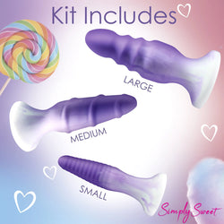 Simply Sweet 3-Piece Silicone Butt Plug Set - Purple