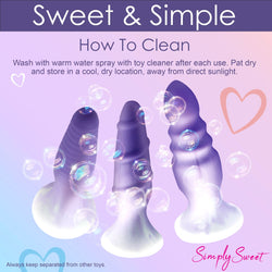 Simply Sweet 3-Piece Silicone Butt Plug Set - Purple