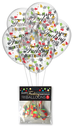 Happy F'ing Birthday Confetti Balloons 5-Pack