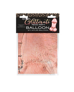 Glitterati Penis 3ft Rose Gold Mylar Balloon