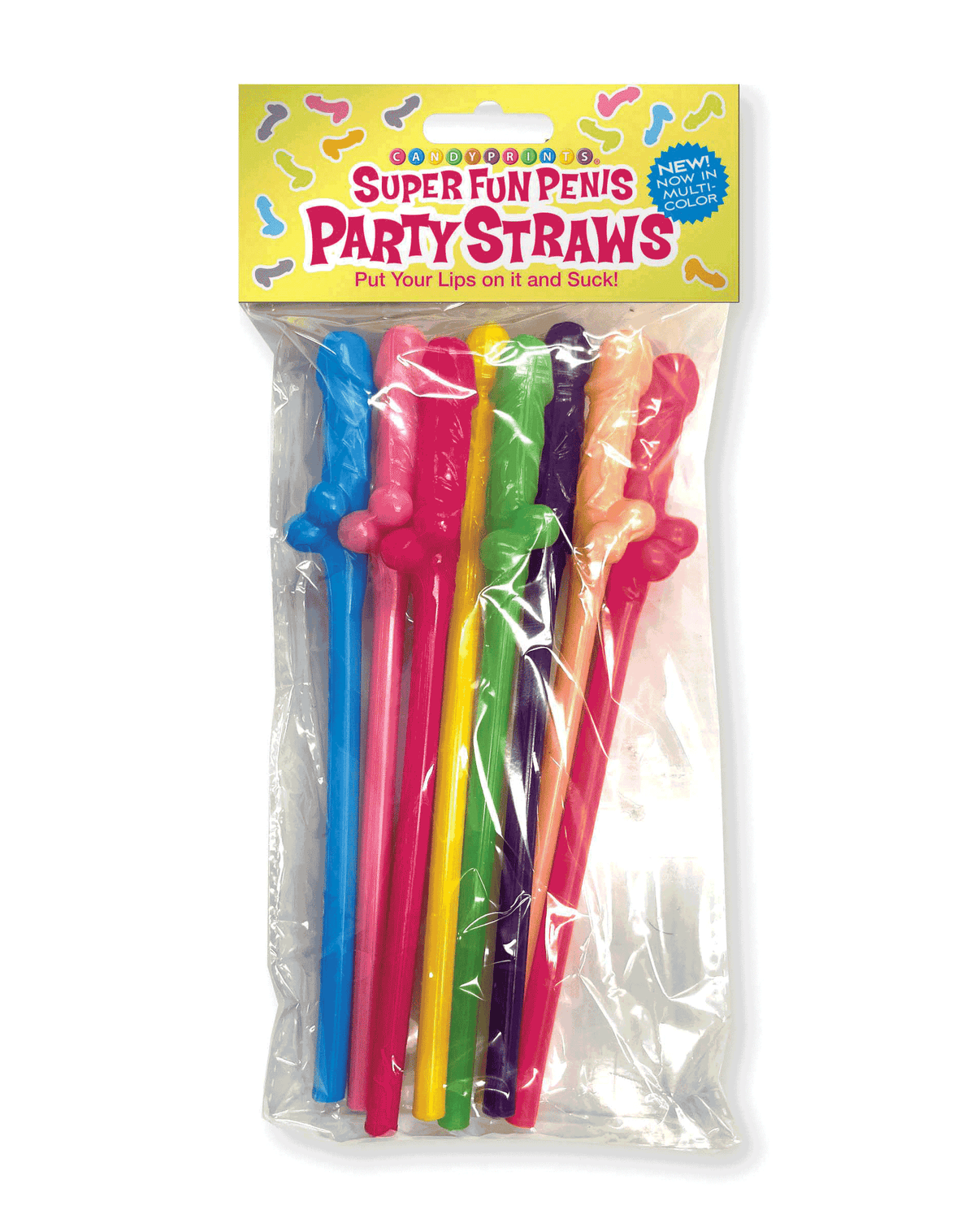 Super Fun Penis Multicolor Straws 8-Pack