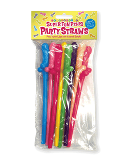 Super Fun Penis Multicolor Straws 8-Pack