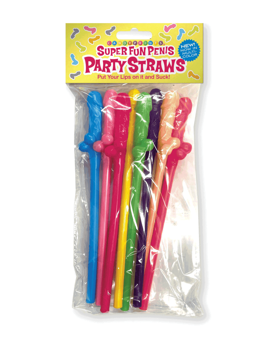 Super Fun Penis Multicolor Straws 8-Pack