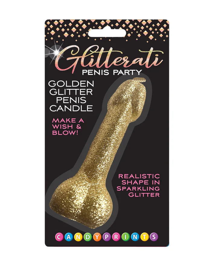 Gold Glitter Penis Candle