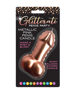 Glitterati Pink Foil Penis Balloon Candle