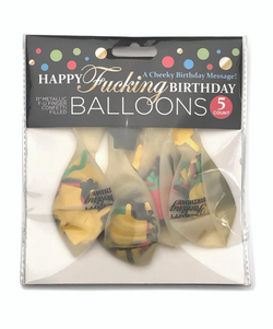 Happy F'ing Birthday Confetti Balloons 5-Pack