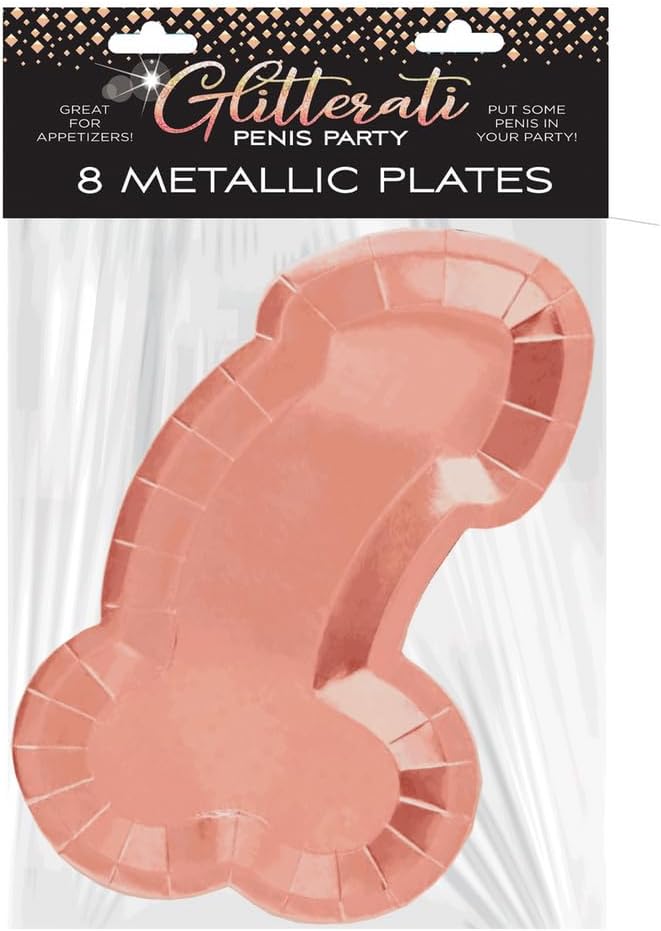 Glitterati Penis Rose Gold Plates