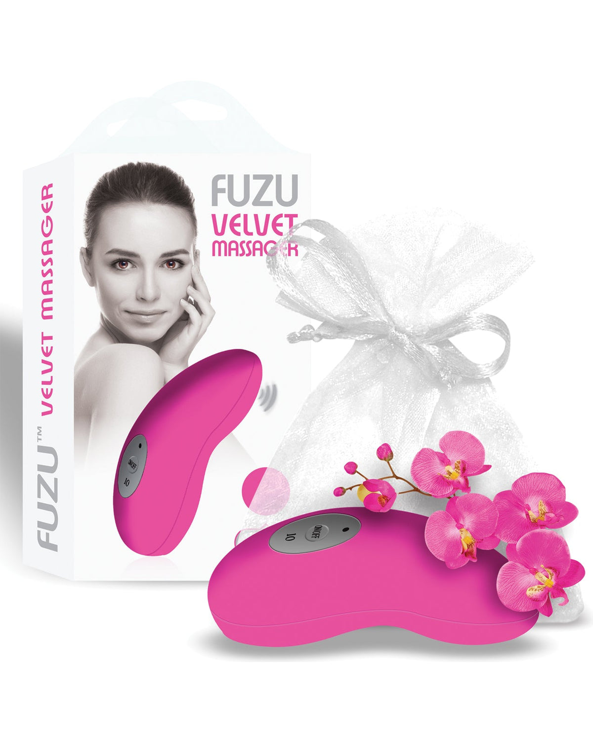 Fuzu Velvet Vibrating Palm Massager Neon Pink