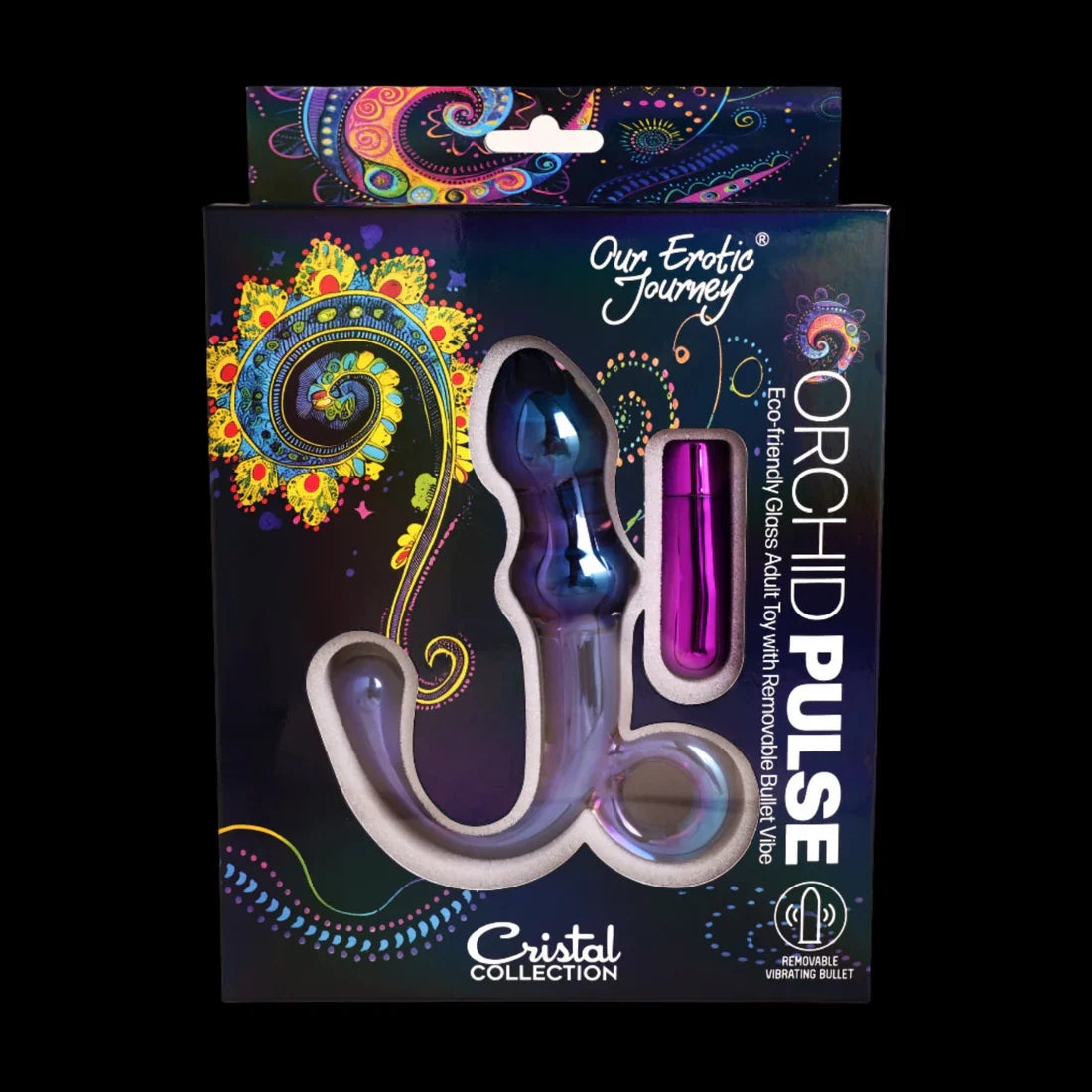 Orchid Pulse Glass Plug with Bullet Vibe