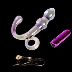 Orchid Pulse Glass Plug with Bullet Vibe