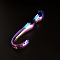 Blue Flame Curved Glass Dildo 10"