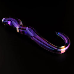 Blue Flame Curved Glass Dildo 10"