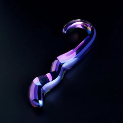 Blue Flame Curved Glass Dildo 10"