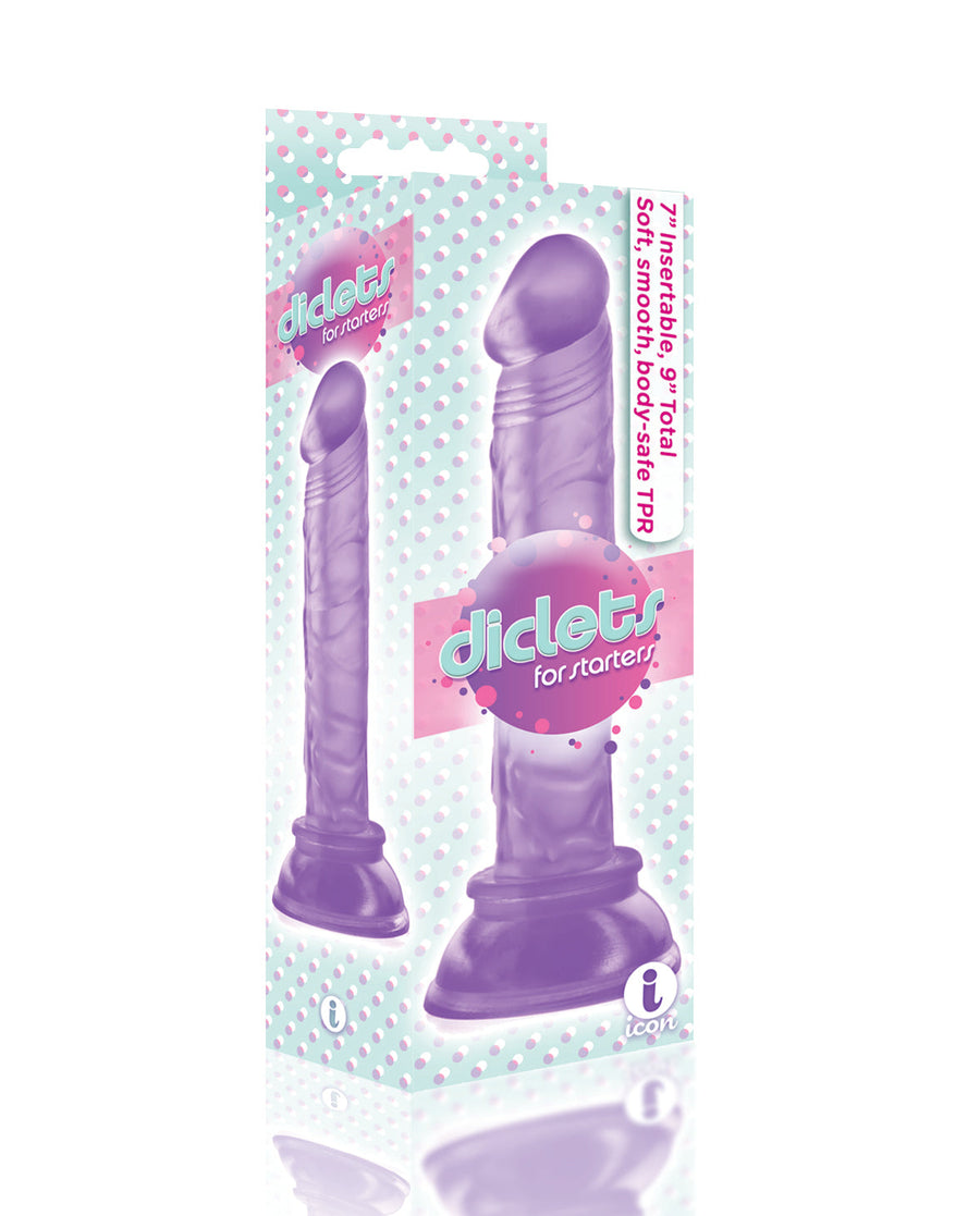 Diclets Jelly TPR Suction Dildo Purple 9"