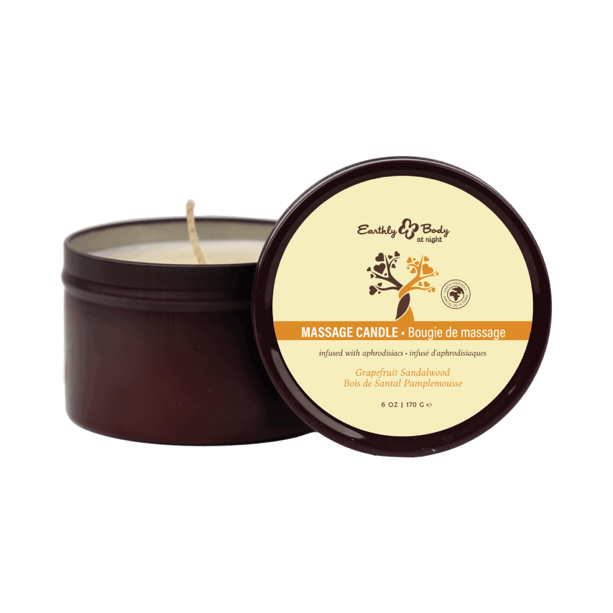 Earthly Body at Night Aphrodisiac Candle 6 oz Grapefruit Sandalwood Scent