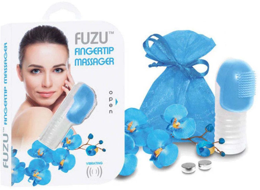 FUZU Vibrating Finger Tip Massager Neon Blue