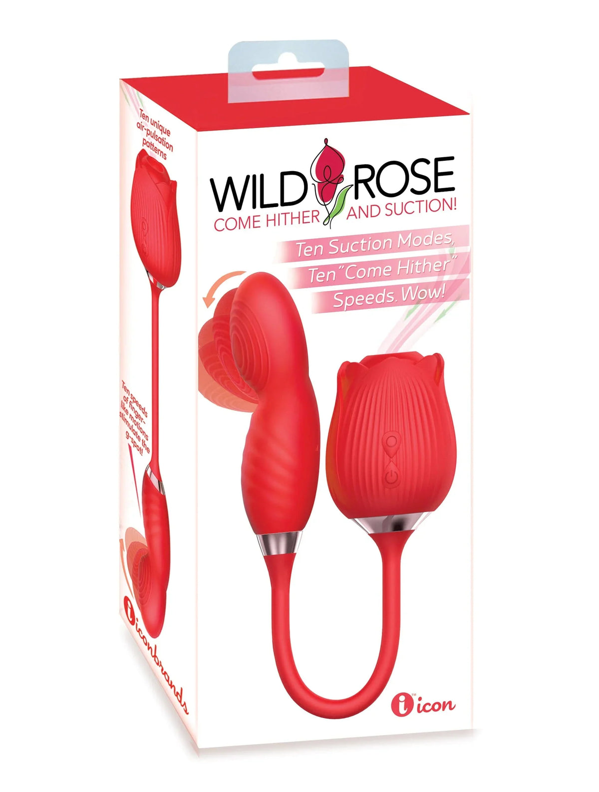 Wild Rose Come Hither Suction Vibrator Red