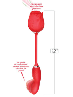 Wild Rose Come Hither Suction Vibrator Red