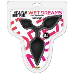 Wet Dreams Triple Play Butt Plug Black