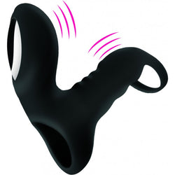 Bliss Shaft Rider Rechargeable Vibrating Cock Ring Black