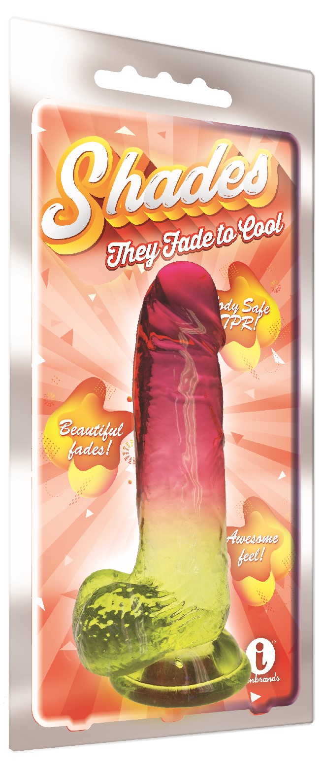 Shades Gradient Dildo Pink & Yellow 8"