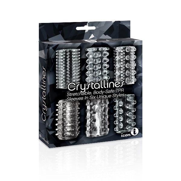 Crystalline TPR Cock Sleeves 6-Pack Clear