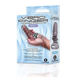 Vibro Finger wearable stimulator packaging with product image and branding on a white background