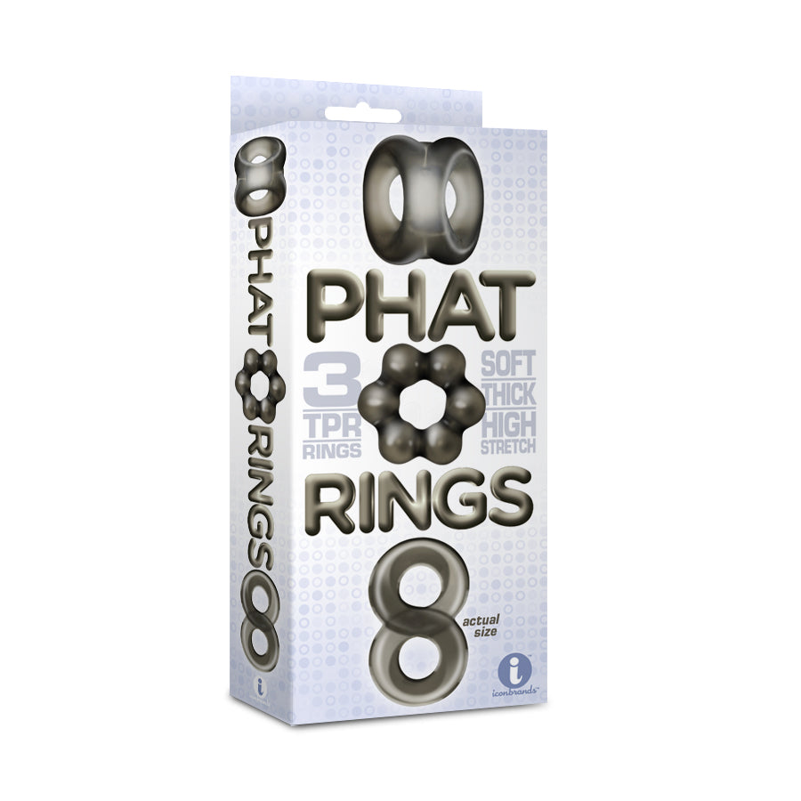 Phat Rings TPR Cock Rings 3-Pack Clear